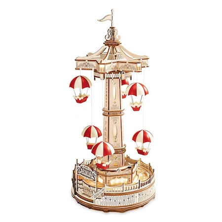 Robotime Parachute 3D Wooden Toy Diy Puzzle Assembling Model Handmade Music Box for kids ROEEA01